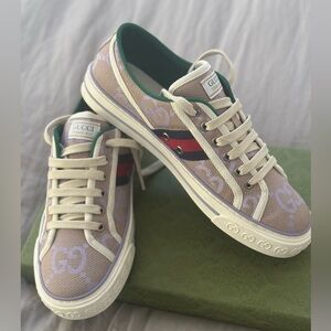 Gucci Tennis 1977 Canvas Casual Sneakers Women's Purple 725879 size 40